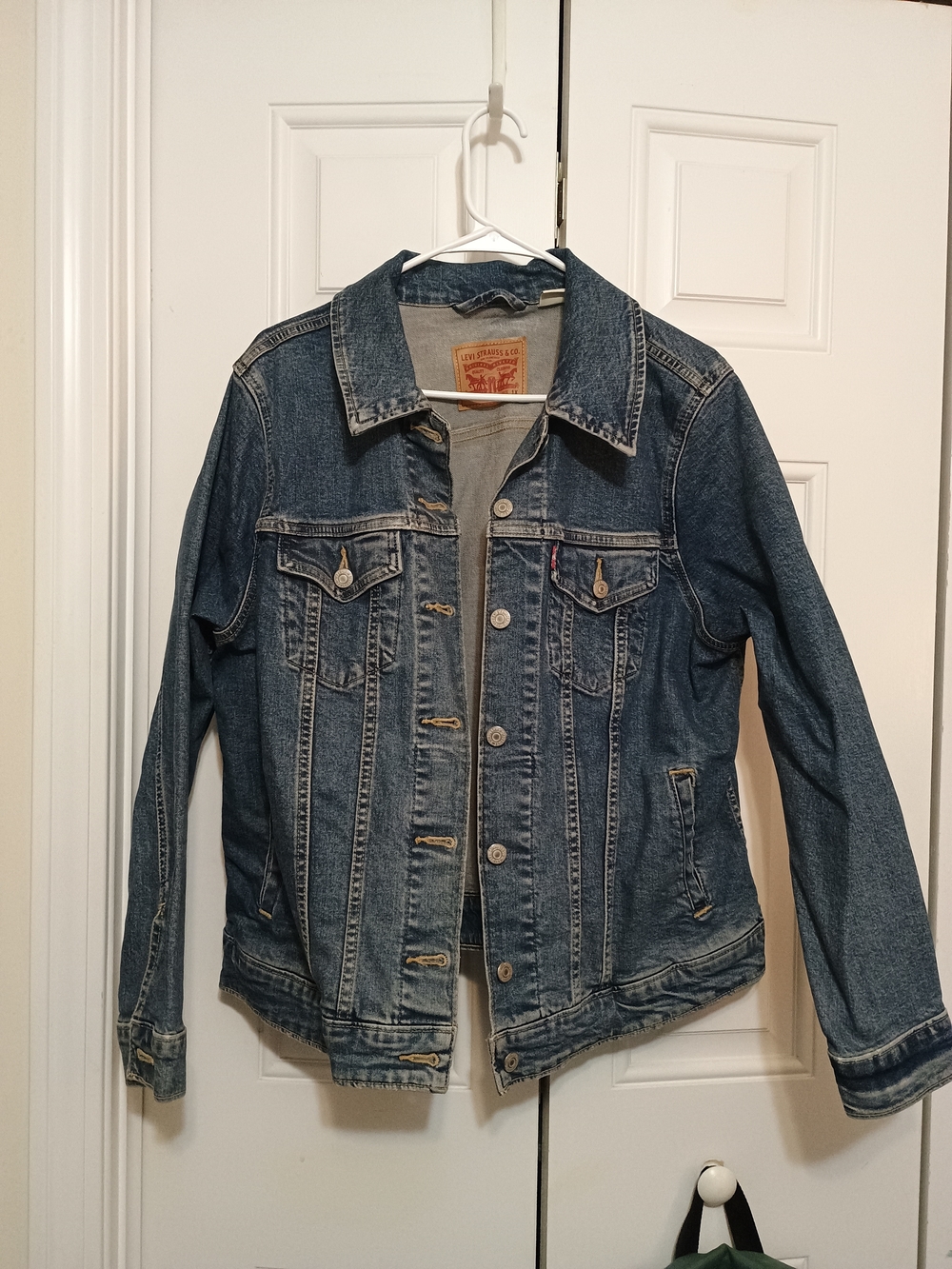 Levi's Blue Denim Trucker Jacket with Button Front